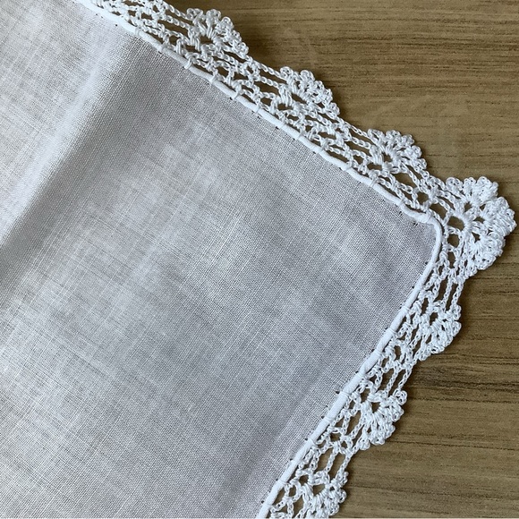 New cotton handmade crochet lace handkerchief hankie - Picture 5 of 8